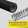 Карниз для ванной телескопический 100-200 см черный с кольцами фото 4