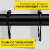 Карниз для ванной телескопический 100-200 см черный с кольцами фото 6